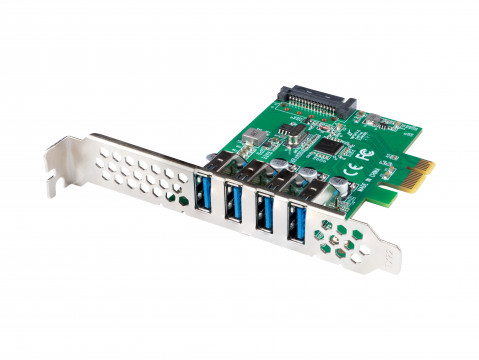 LANBERG KARTA PCI-E X1 -> 4X USB-A 3.1 GEN1 ŚLEDŹ - Galeria zdjęcie 1