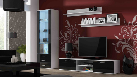 Zestaw meblowy SOHO 1 biały/czarny połysk - Galeria zdjęcie 1