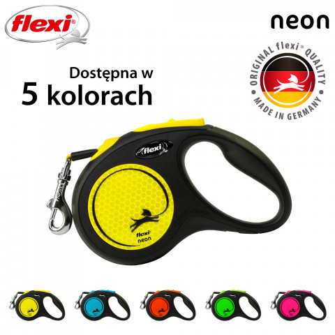 FLEXI New Neon S żółta - automatyczna smycz dla psa - 5m - Galeria zdjęcie 3