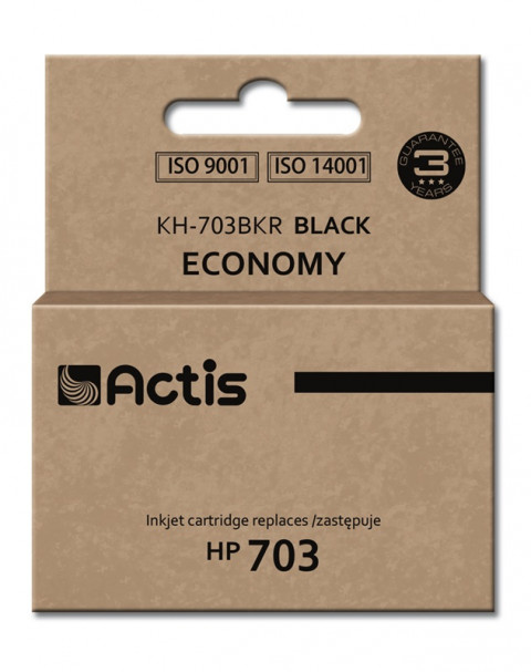 Actis KH-703BKR Tusz do drukarki HP, Zamiennik HP 703 CD887AE; Standard; 15 ml; czarny. - Galeria zdjęcie 1