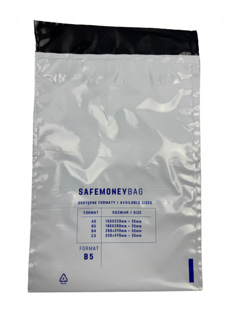 SAFEMONEYBAG Koperty bezpiecznie depozytowe transparent B4 260mmx370mm+35mm 100 szt - Galeria zdjęcie 2