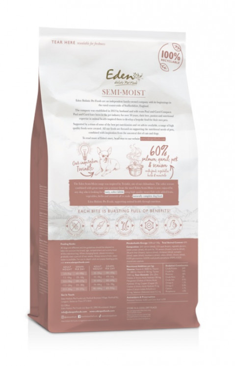 EDEN Semi-Moist Łosoś i przepiórka - półwilgotna karma dla psa - 2kg - Galeria zdjęcie 2