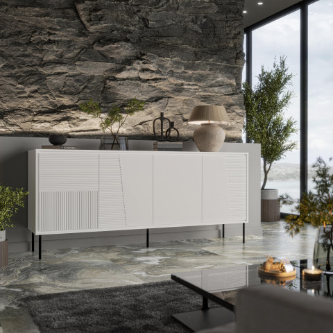 Komoda 4D ABI 200x45x88 biały mat - Galeria zdjęcie 3