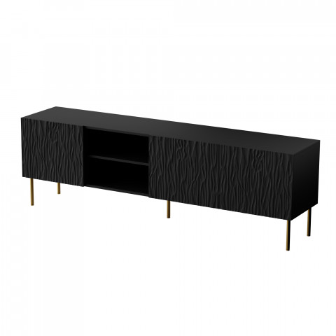 Szafka RTV JUNGLE 190x40,5x59,5 czarny mat + złote nóżki - Galeria zdjęcie 2