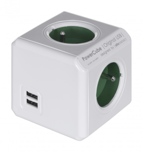 Allocacoc Przedłużacz PowerCube Original USB Green - Galeria zdjęcie 2