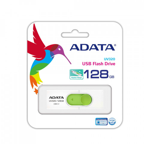 ADATA FLASHDRIVE UV320 128GB USB 3.1 WHITE/GREEN - Galeria zdjęcie 3