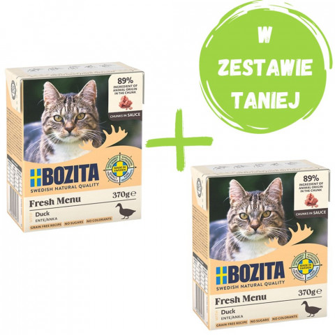 BOZITA Kaczka w sosie - mokra karma dla kota - 370g + GRATIS! - Galeria zdjęcie 1