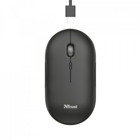 Mysz TRUST Puck Rechargeable Wireless Ultra-Thin Black (24059) - Galeria zdjęcie 2