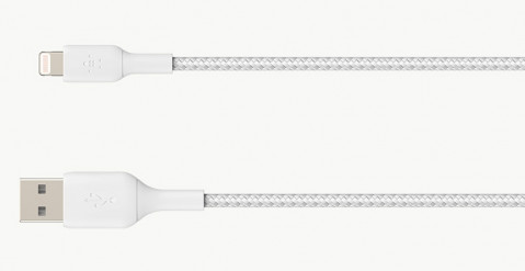 Kabel Belkin BoostCharge Braided Lightning to USB-A Cable 2m oplot White - Galeria zdjęcie 2