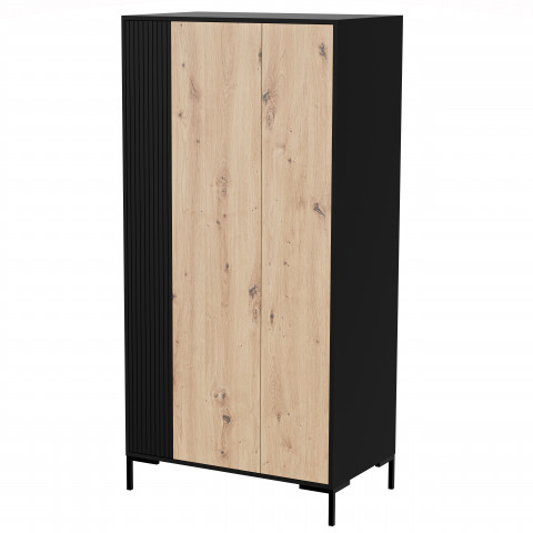 Szafa MERCI 90x55x184 czarny/dąb artisan - Galeria zdjęcie 1