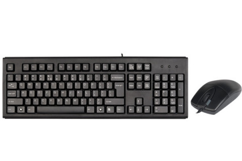 Zestaw przewodowy Klaw.+ Mysz A4-Tech KM-72620D USB, US Black - Galeria zdjęcie 1