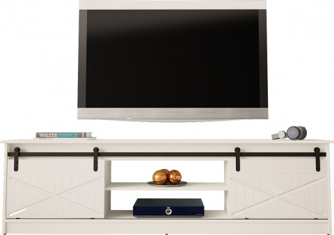 Szafka RTV GRANERO 200x56,7x35 biały/biały połysk - Galeria zdjęcie 3