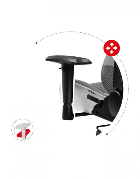 Fotel gamingowy Huzaro Force 6.2 White Mesh - Galeria zdjęcie 19