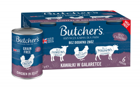 BUTCHER'S Original Mega pack mix kawałki w galaretce - mokra karma dla psa - 12x400g (2x(6x400g)) - Galeria zdjęcie 2