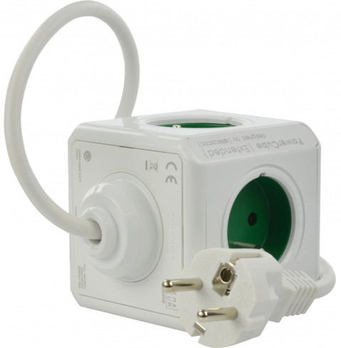 Allocacoc Przedłużacz PowerCube Extended 1.5 m Green - Galeria zdjęcie 4