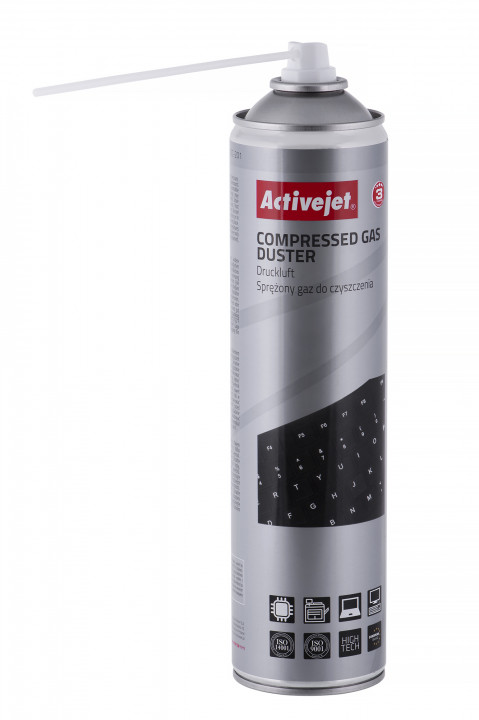 Activejet AOC-201 Sprężone powietrze (600 ml). Powietrze w sprayu do czyszczenia, łatwo czyści trudno dostępne miejsca. - Galeria zdjęcie 3