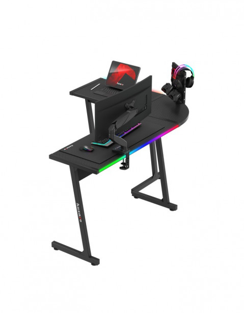 Biurko gamingowe Huzaro Hero 6.0 Black RGB - Galeria zdjęcie 2