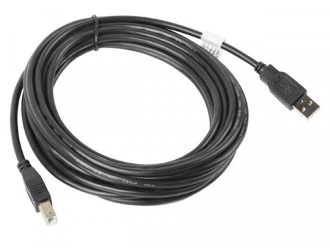 LANBERG KABEL USB 2.0 AM-BM 5M, CZARNY - Galeria zdjęcie 2