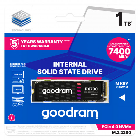 SSD GOODRAM PX700 M.2 PCIe 4x4 1TB RETAIL - Galeria zdjęcie 2