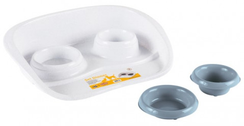 KERBL Podstawka z miskami dla psa/kota - 1x300 ml / 1x250 ml - Galeria zdjęcie 2