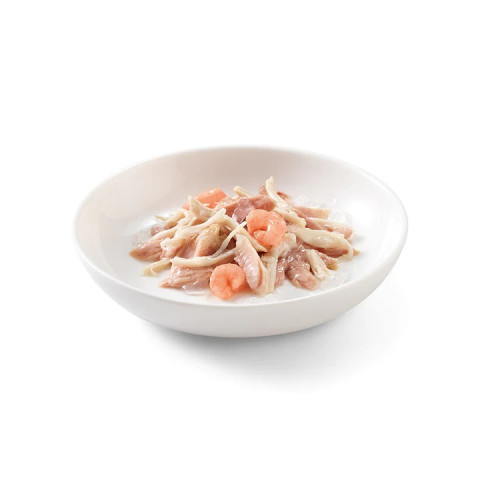 SCHESIR dla kotów Single Dish Tuńczyk z Kurczakiem i Krewetkami 50g - Galeria zdjęcie 2