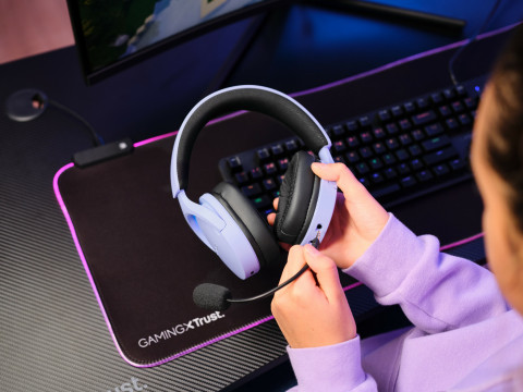 Słuchawki gamingowe Trust GXT 491P FAYZO WIRELESS Purple (25305) - Galeria zdjęcie 10