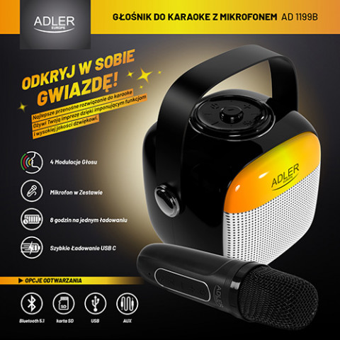 Głośnik bluetooth ADLER AD 1199b - Galeria zdjęcie 9