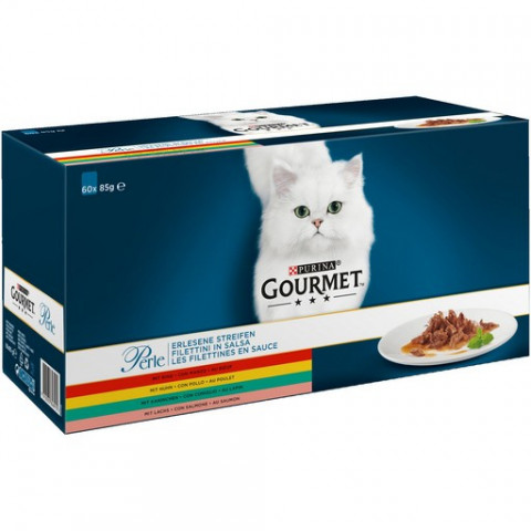 Purina Gourmet Perle fileciki w sosie Mix Smaków - mokra karma dla kota - 120x85g (2x(60x85g)) - Galeria zdjęcie 2