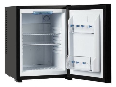 Bezszmerowy minibar termoelektryczny MPM-30-MBS-06/L z szklanym frontem czarny - Galeria zdjęcie 3