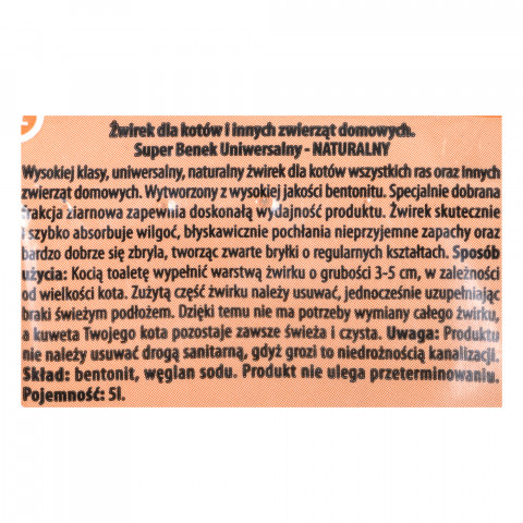 CERTECH Super Benek Uniwersalny Naturalny - żwirek dla kota zbrylający 5 l - Galeria zdjęcie 2