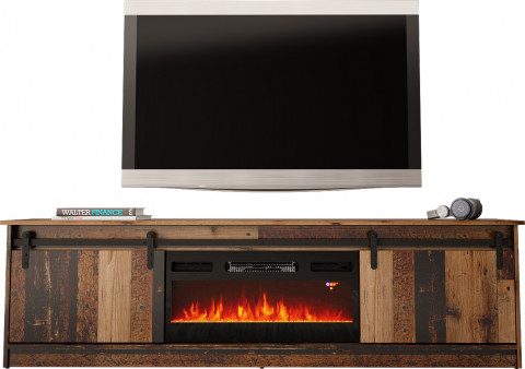 Szafka RTV GRANERO+kominek 200x56,7x35 old wood - Galeria zdjęcie 2