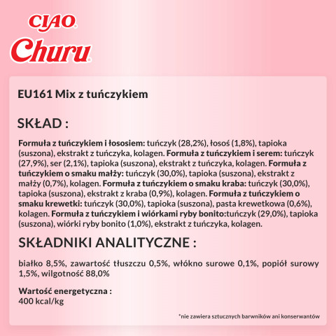 INABA CAT CHURU VARIETIES tuńczyk - przysmak dla kota 60 x 14 g - Galeria zdjęcie 6