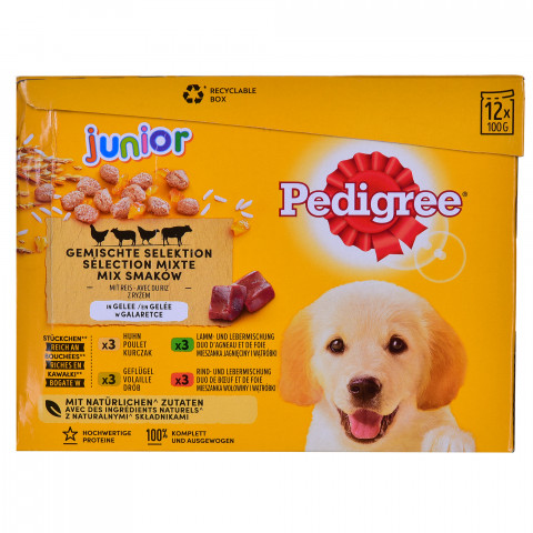 PEDIGREE Junior Wybór smaków w galaretce - mokra karma dla psa - 12x100 g - Galeria zdjęcie 3