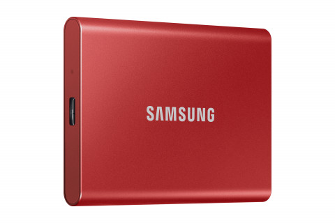 Dysk zewnętrzny SSD Samsung T7 (2TB; USB 3.2; czerwony; MU-PC2T0R/WW) - Galeria zdjęcie 2