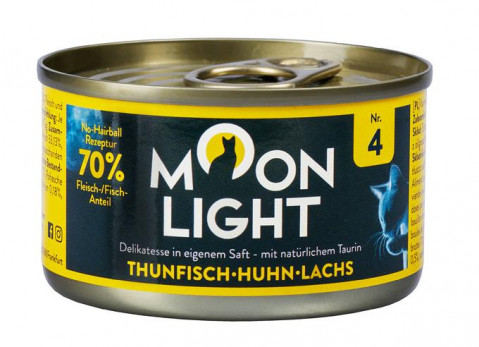 MOONLIGHT Dinner Nr 4 Tuńczyk, kurczak i łosoś - mokra karma dla kota - 80g - Galeria zdjęcie 1