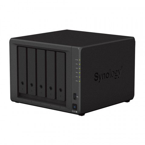 NAS Synology DS1522+; Tower; 5x (3.5" SATA HDD); AMD Ryzen R1600; 8 GB DDR4 ECC SODIMM (max. 32GB), 4 x 1GbE RJ-45 - Galeria zdjęcie 3