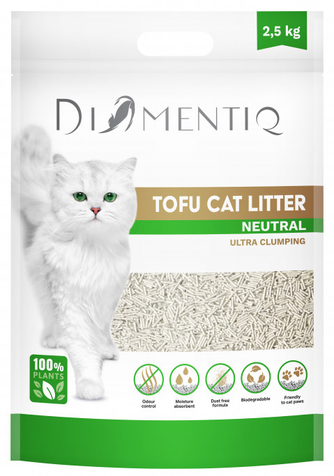 DIAMENTIQ Tofu Neutral Ultra clumping - żwirek roślinny - 2,5kg + GRATIS! - Galeria zdjęcie 2