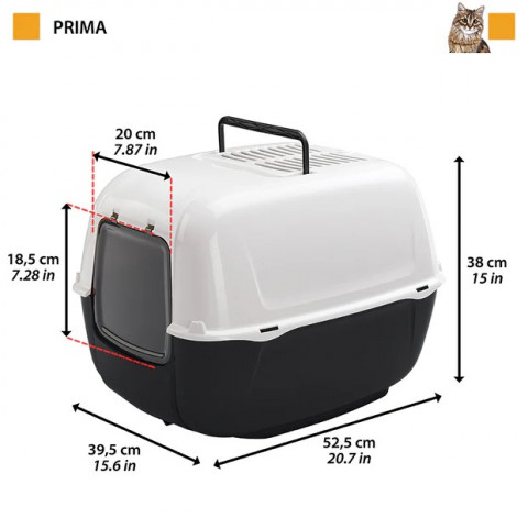 FERPLAST Prima - kuweta dla kota - 39,5 x 52,5 x 38cm - Galeria zdjęcie 2