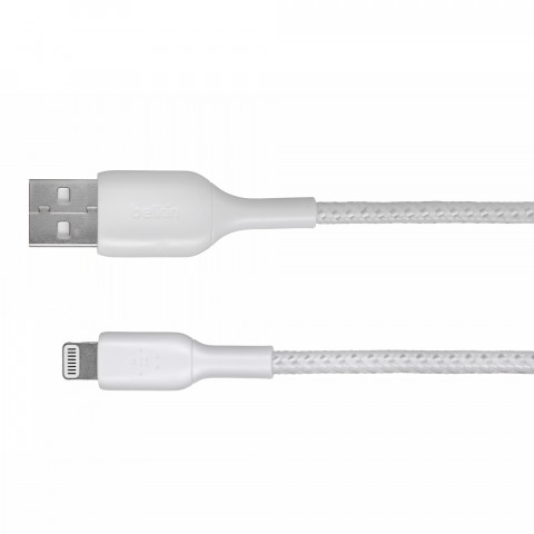 Kabel Belkin BoostCharge Braided Lightning to USB-A Cable 2m oplot White - Galeria zdjęcie 1