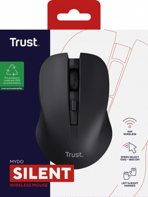 Mysz TRUST Mydo Silent wireless Black (25084) - Galeria zdjęcie 6