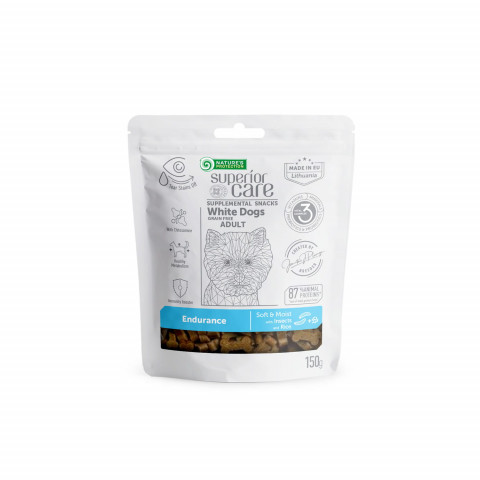 NATURE'S PROTECTION SC White Dogs Adult Endurance Insects Rice - przysmak dla psa - 150g - Galeria zdjęcie 1