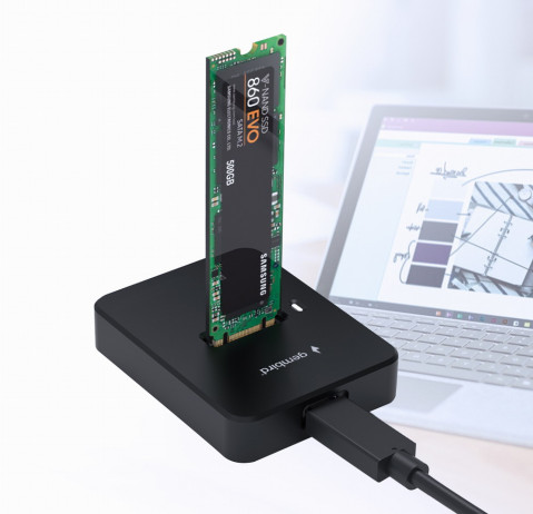 GEMBIRD STACJA DOKUJĄCA M.2 SATA I NVME SSD CZARNA - Galeria zdjęcie 1