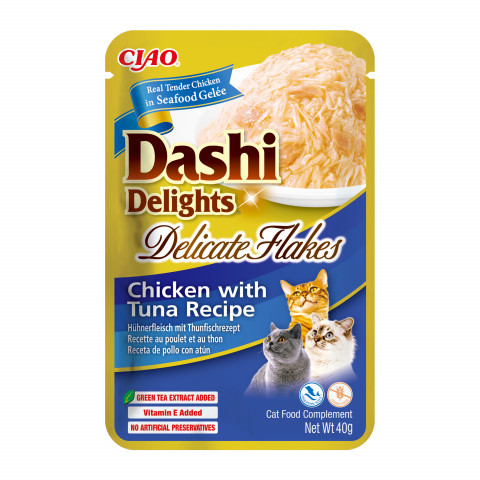 INABA CAT Dashi Delights Delicate Flakes Chicken with Tuna - przysmak dla kota - 40g - Galeria zdjęcie 1