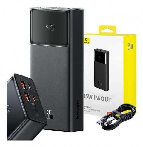Powerbank Baseus Star-Lord 20000mAh 65W+kabel USB-USB C (czarny) - Galeria zdjęcie 4