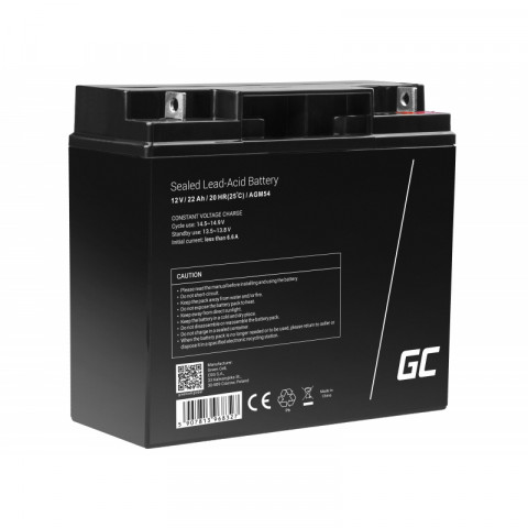 GREEN CELL AKUMULATOR ŻELOWY/AGM AGM54 12V 22AH - Galeria zdjęcie 1