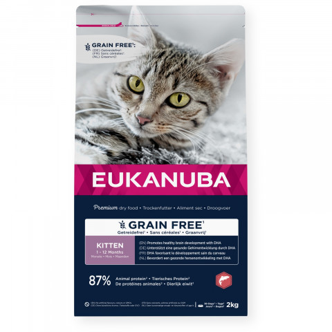 EUKANUBA Grain Free Kitten Salmon - sucha karma dla kota - 2kg - Galeria zdjęcie 1