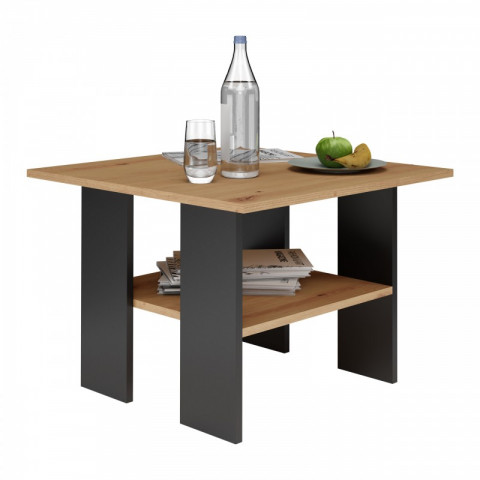Stolik MODERNA 60x60xH45 dąb artisan/czarny - Galeria zdjęcie 2