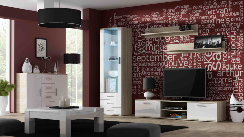 Witryna SOHO S1 dąb sonoma/ biały połysk - Galeria zdjęcie 5