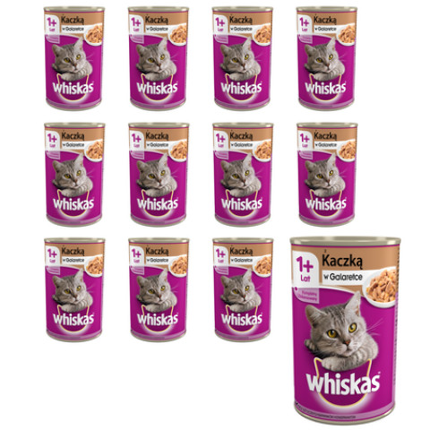 WHISKAS Adult z Kaczką w galaretce - mokra karma dla kota - 12x400 g - Galeria zdjęcie 1
