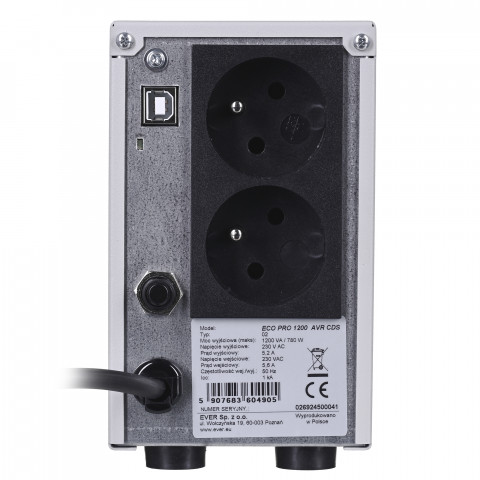 Zasilacz UPS Ever ECO PRO (1200VA) (W/EAVRTO-001K20/00) - Galeria zdjęcie 5